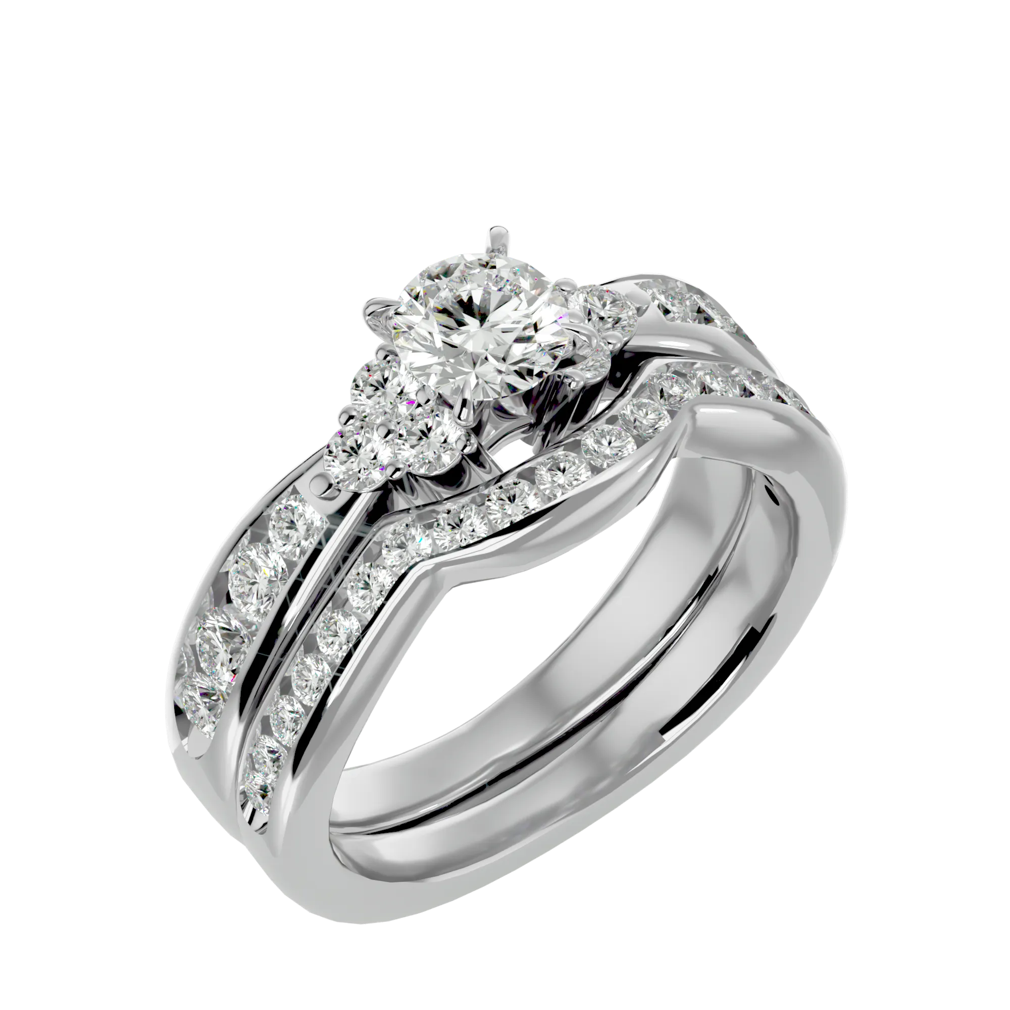 1 3/4 ctw Round Lab Grown Diamond Bridal Ring