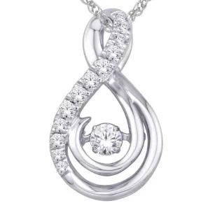 10K White Gold 1/5Ct.Tw.Moving Diamond Fashion Pendant