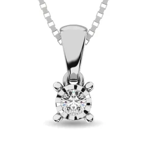 10K White Gold 1/6 Ct.Tw.Diamond Solitaire Pendant