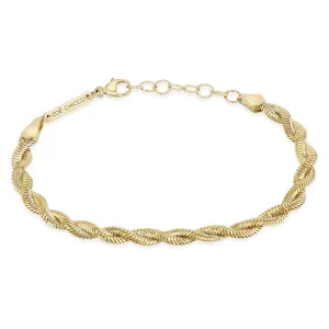 14k Gold Twisted Snake Chain Bracelet