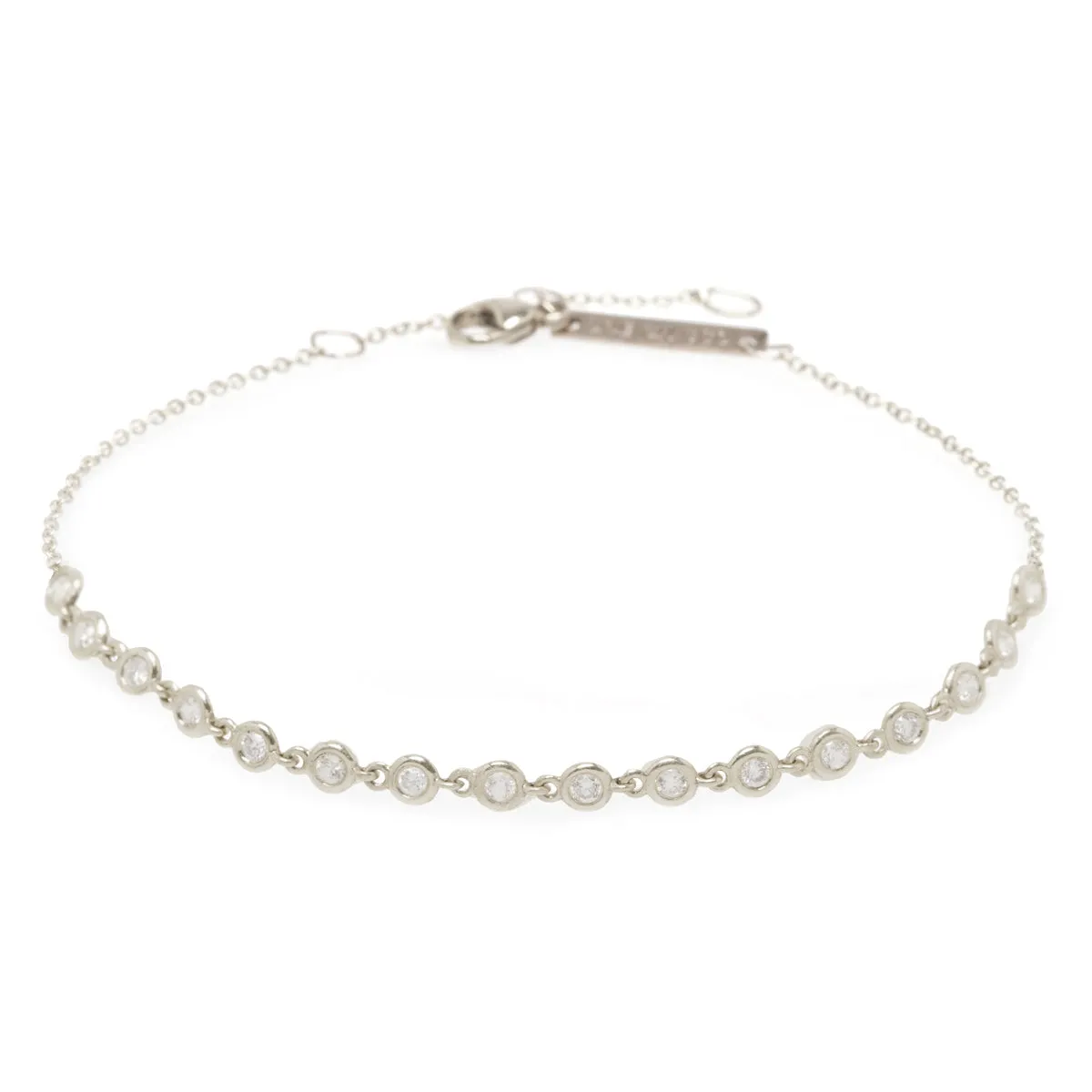 14k Linked Floating Diamond Tennis Bracelet