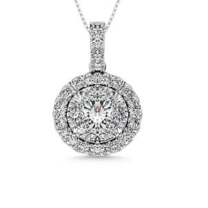 14K White Gold 2 Ctw Diamond Fashion Pendant