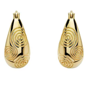 14kt Gold Vermeil Celtic Triskele Hoop Earrings