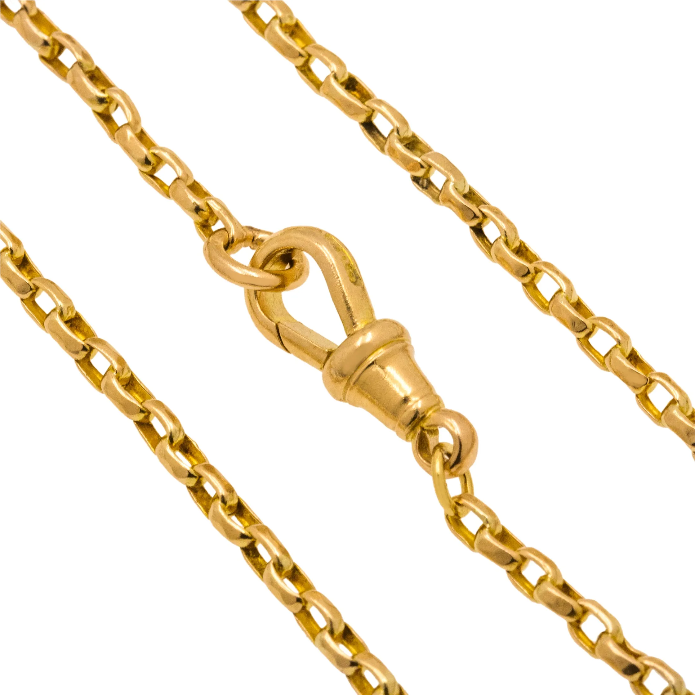 16" Antique 9ct Gold Belcher Chain, Dog-Clip Clasp