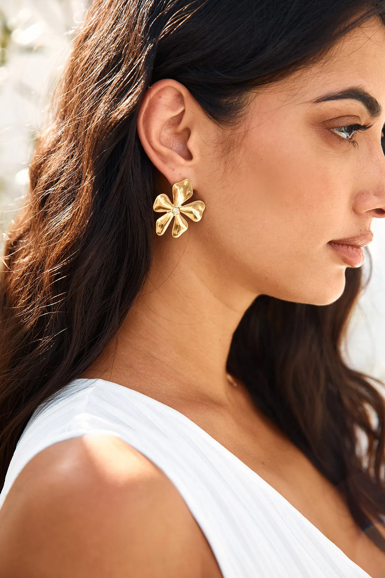 18k Gold Plated Blossom Love Earrings Gold