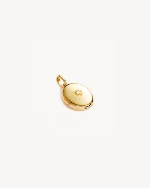 18k Gold Vermeil Rounded Lotus Locket Pendant