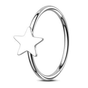 20G Flat Hinged Segment Star Nose Ring