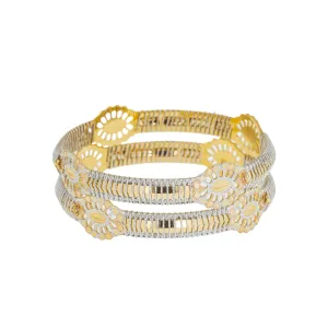 22K Multi-Tone Gold Bangle Set of 2 (50gm)