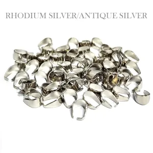 50 PCS PACK, 8X4 MM SIZE, RHODIUM SILVER PLATED, HIGH QUALITY OF PENDANT BAIL FINDING RAW JEWELRY MAKING MATERIALS