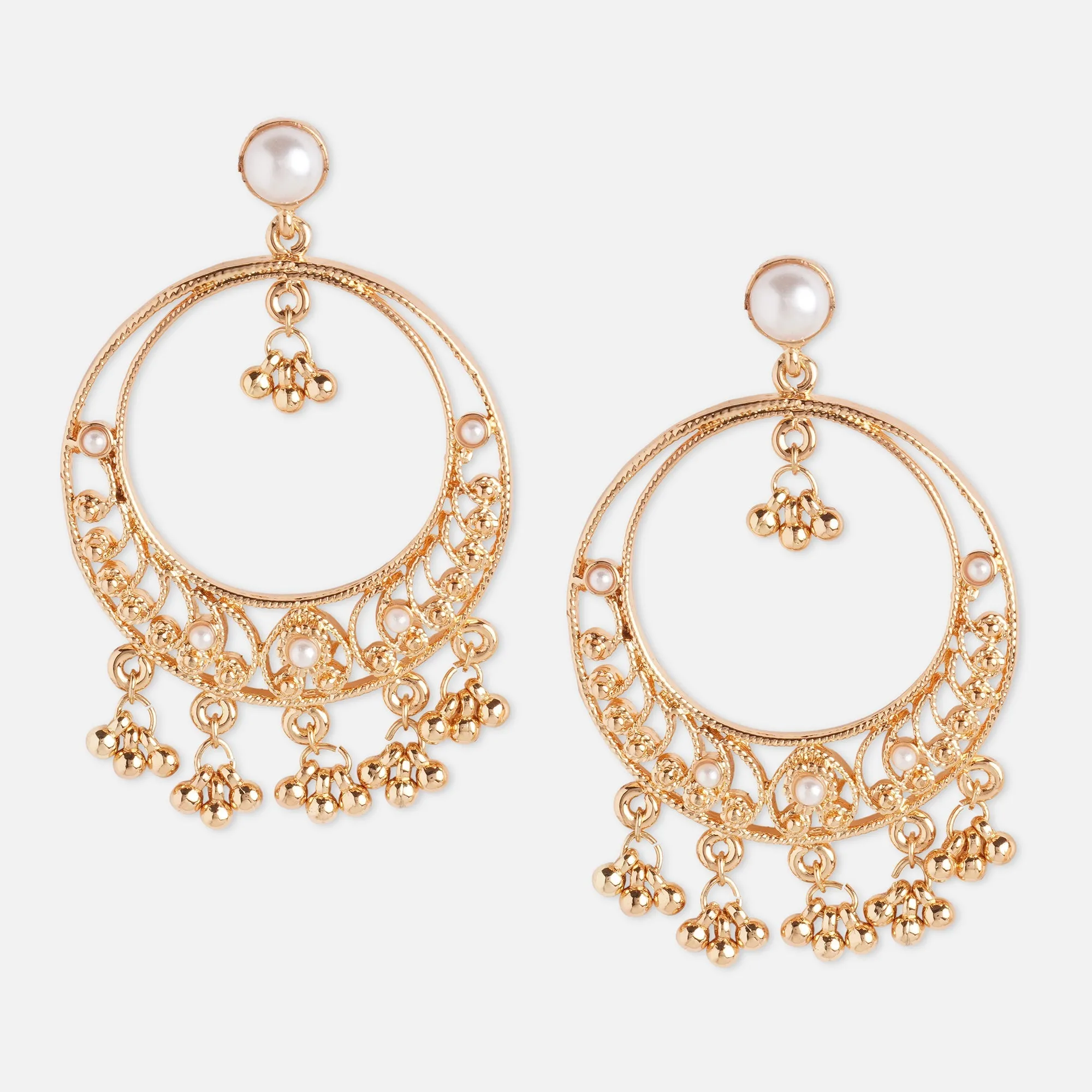 Accessorize London Gold Filigree Chanbalis Zinc Chandbali Earring