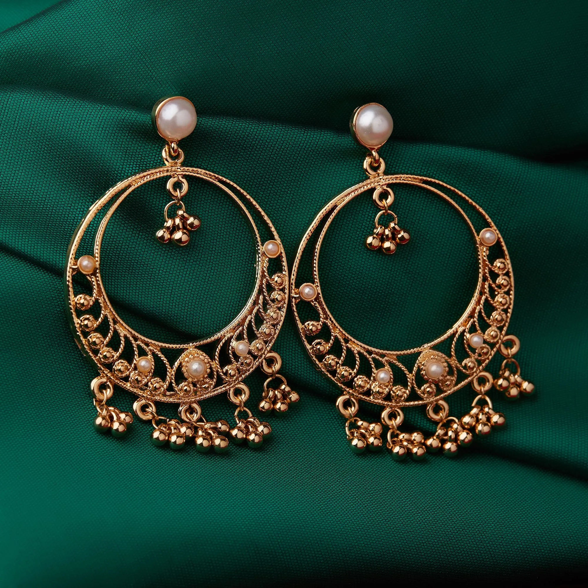 Accessorize London Gold Filigree Chanbalis Zinc Chandbali Earring