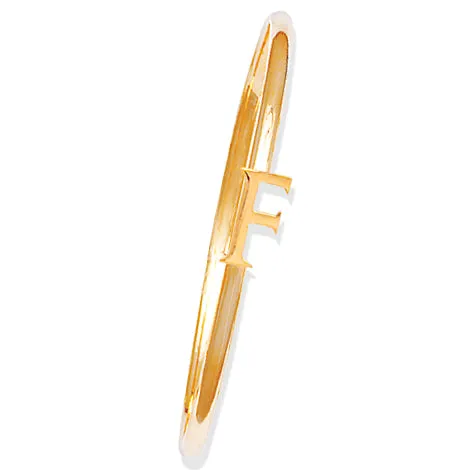 Alice Alphabet Initial Bangle Yellow Gold