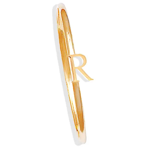 Alice Alphabet Initial Bangle Yellow Gold