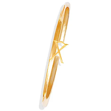 Alice Alphabet Initial Bangle Yellow Gold