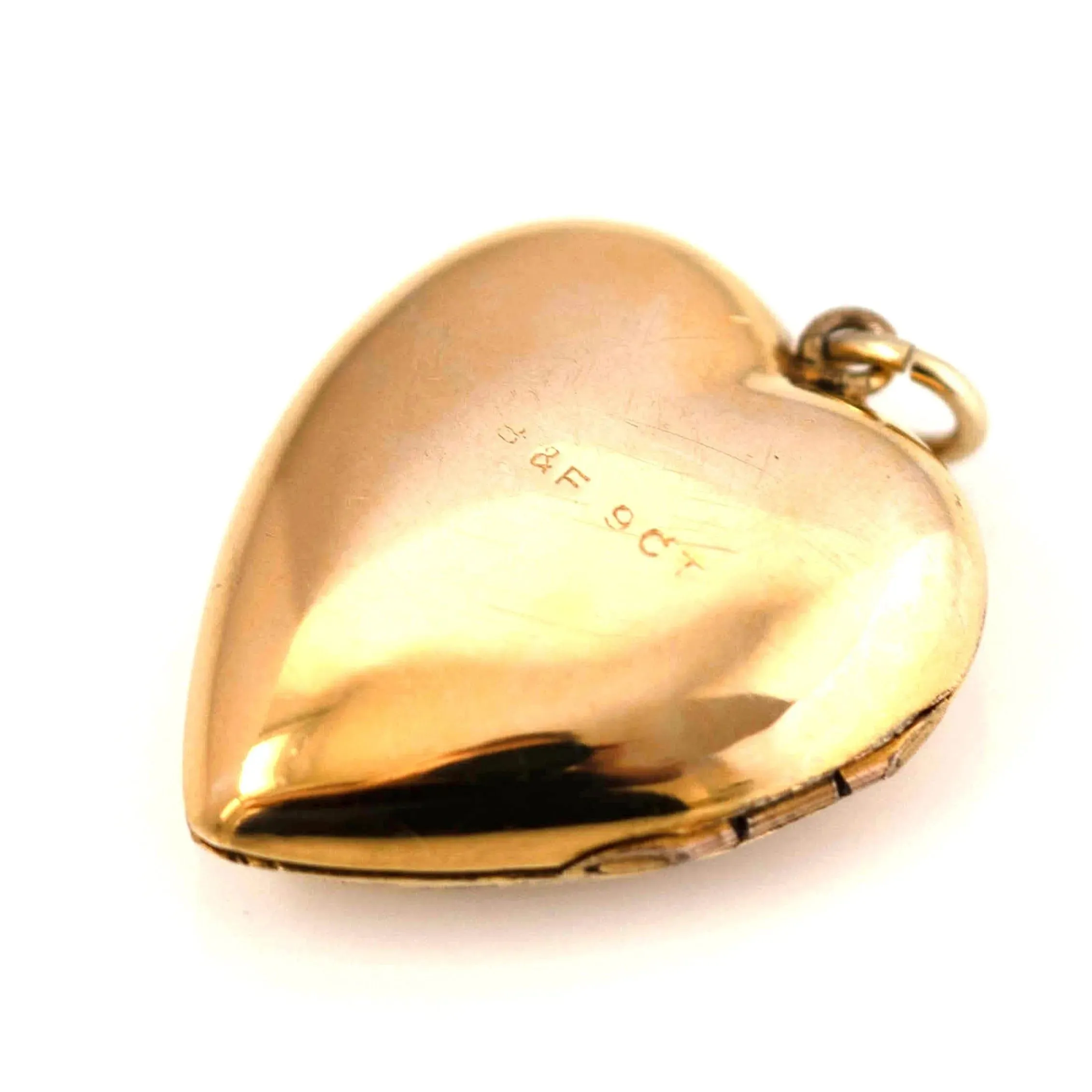 Antique Victorian 9ct Gold Heart Locket Necklace