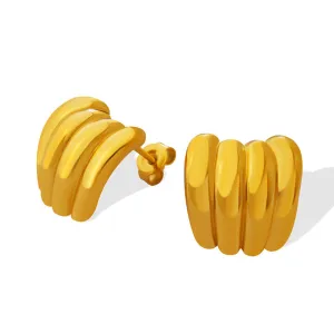 Banana String C-Shaped Earrings in Small Fragrance Style - Versatile Stud Earrings