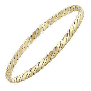 Bi-Metal Twisted Bangle | Pre-Loved | 9K Solid Gold