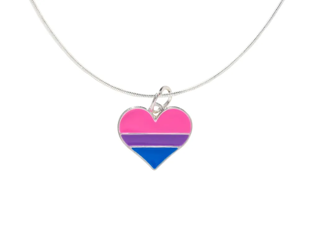 Bisexual Flag Heart Necklaces