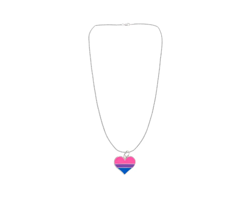 Bisexual Flag Heart Necklaces