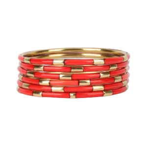 BuDhaGirl Coral Veda Bangles (Set of 6)