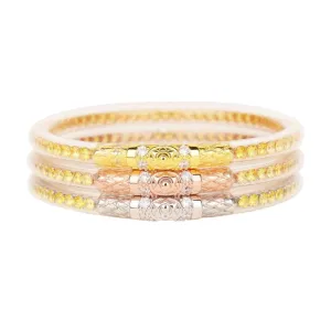 BuDhaGirl | Set of Three | Three Queens All Weather Bangles in Yellow Rose