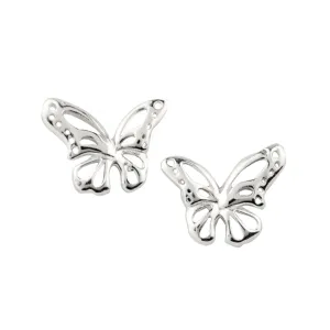 Butterfly Stud Earrings - Silver