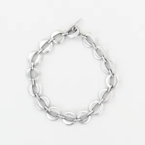 Cat's Eye Link Bracelet - Sterling Silver