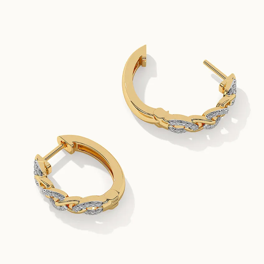 Chain Link Diamond Hoops