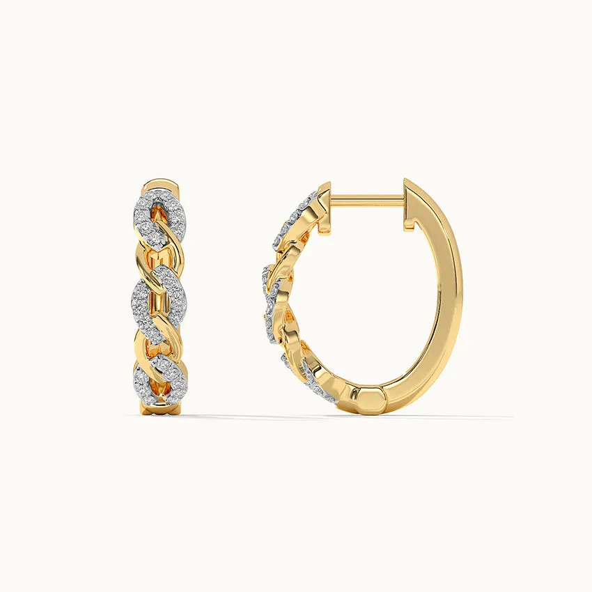 Chain Link Diamond Hoops