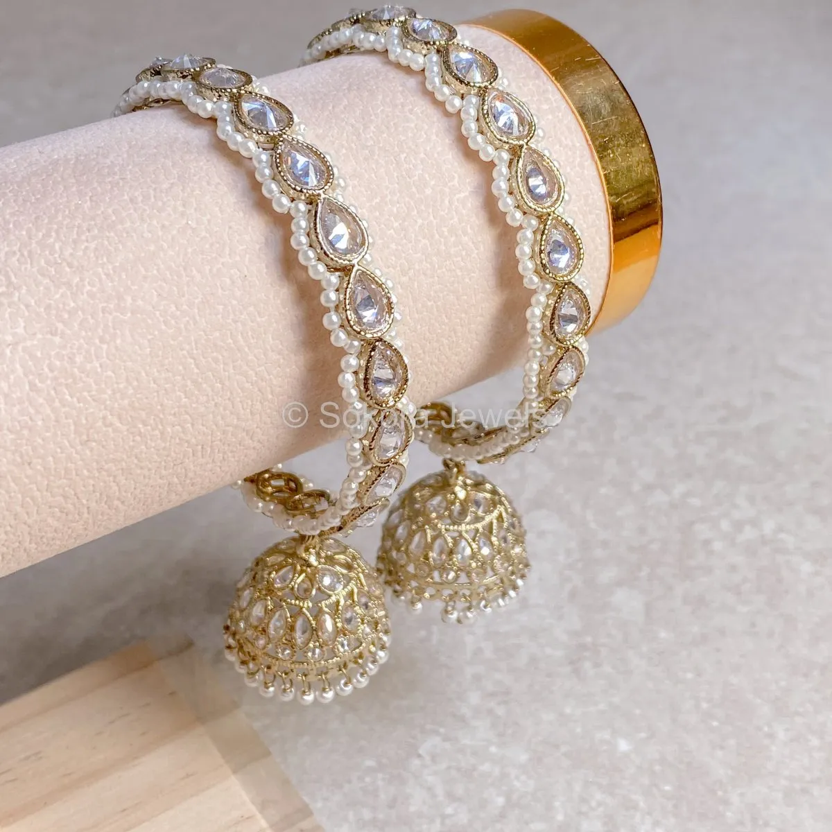 Chunky Husna Jhumka Bangles - Clear