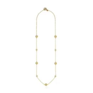 Classic Multi-Disc Station Necklace 36" in Gold