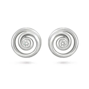 Contour Diamond and White Gold Spiral Earrings