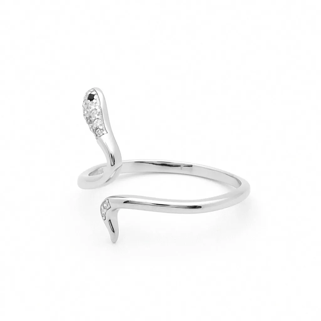 CZ Snake Sterling Silver Ring