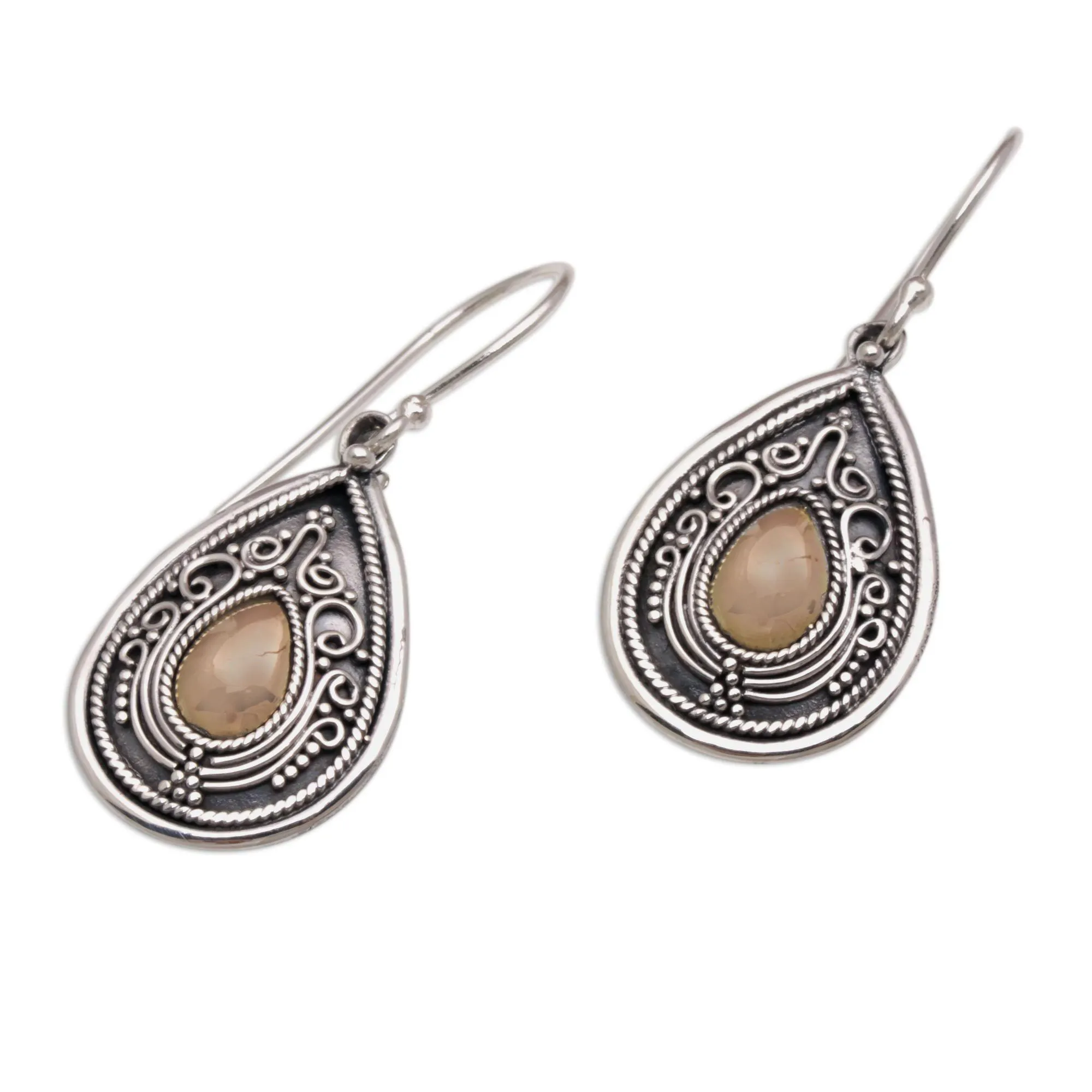 Dewdrop Leaves Sterling Silver Statement Earrings