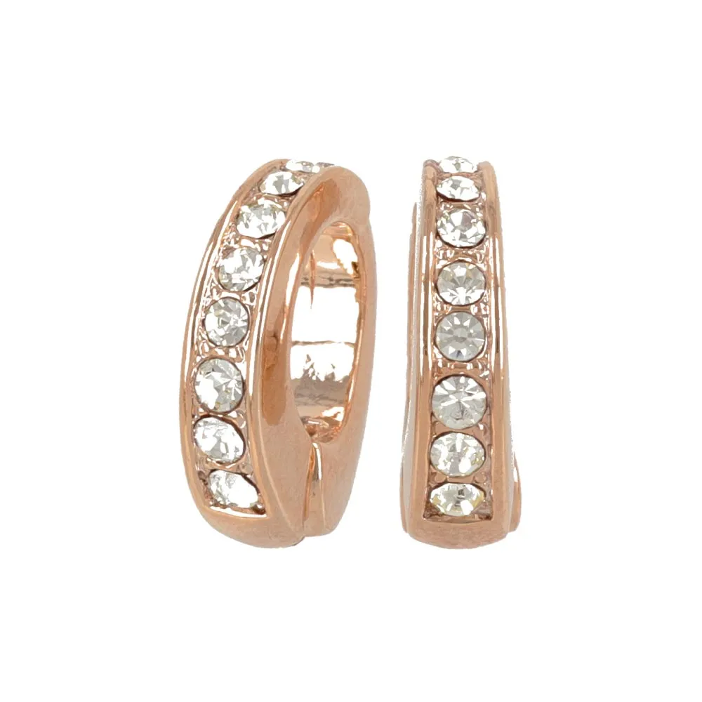 Diamante Huggie Hoop Clip On Earrings