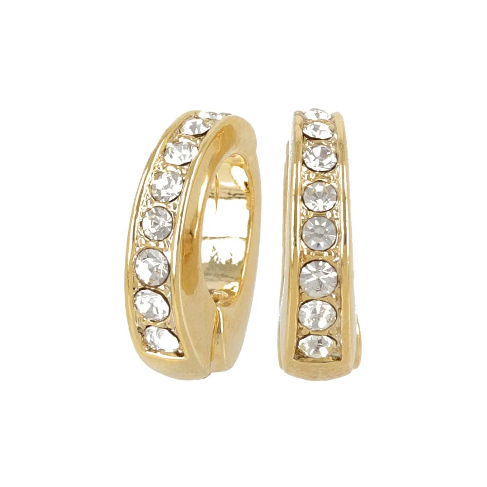 Diamante Huggie Hoop Clip On Earrings