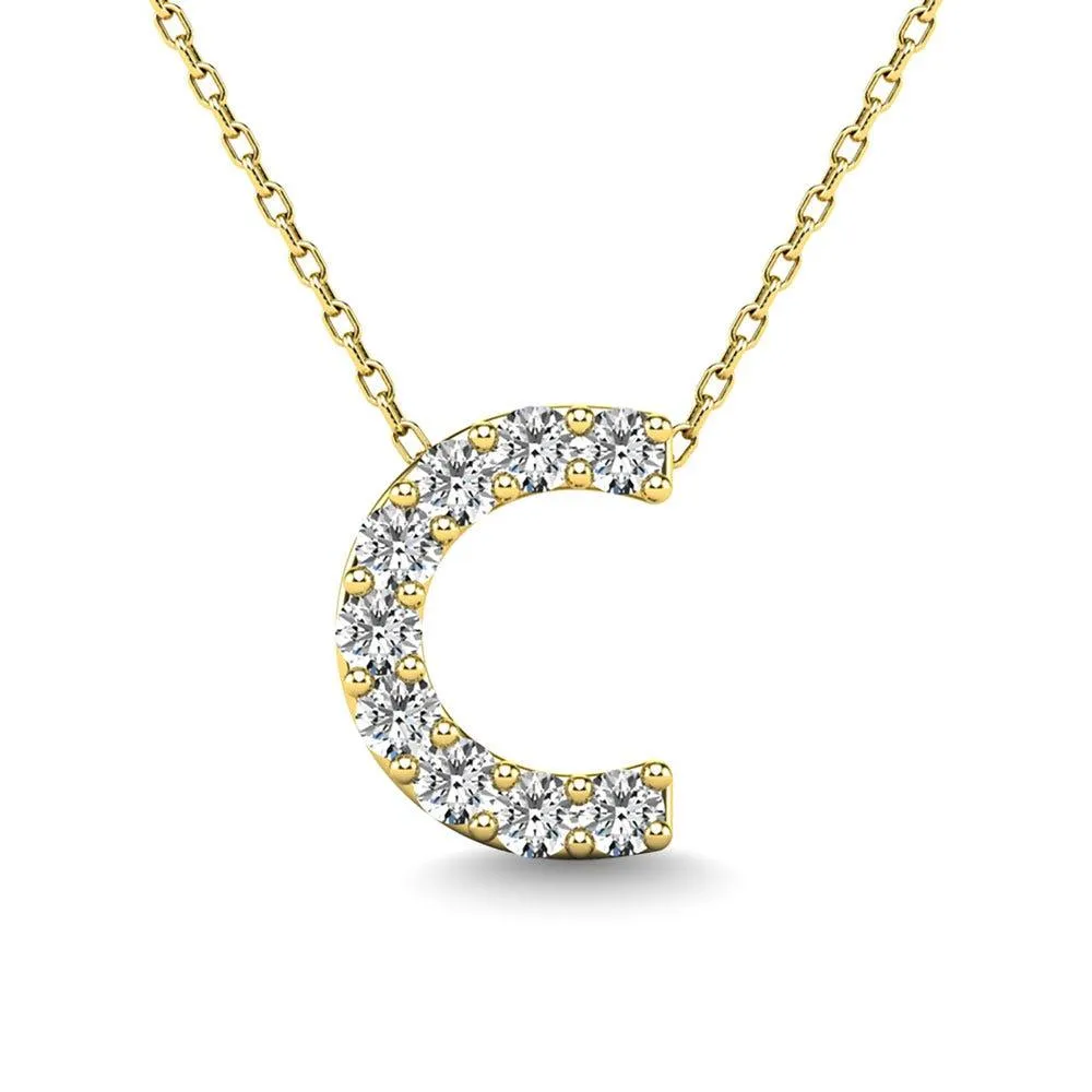 Diamond 1/10 Ct.Tw. Letter C Pendant in 14K Yellow Gold"