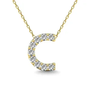 Diamond 1/10 Ct.Tw. Letter C Pendant in 14K Yellow Gold"