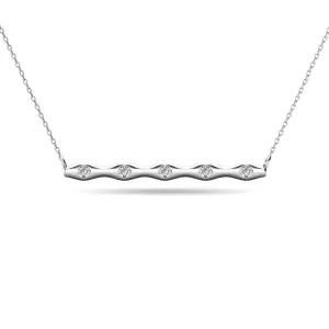 Diamond 1/20 ct tw Bar Necklace in 10K White Gold