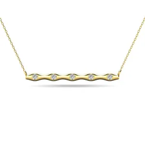 Diamond 1/20 ct tw Bar Necklace in 10K Yellow Gold