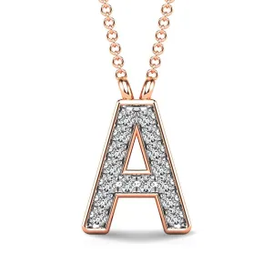 Diamond 1/20 Ct.Tw. Letter A Pendant in 10K Rose Gold