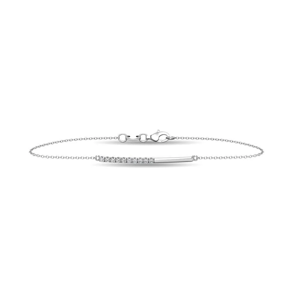 Diamond 1/6 ct tw Diamline Bracelet in 10K White Gold