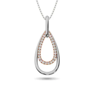 Diamond 1/8 ct tw Fashion Pendant in 10K White and Rose Gold