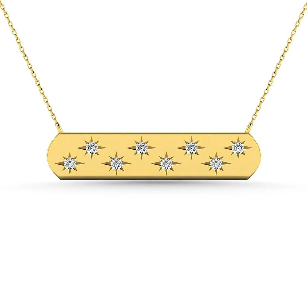 Diamond 1/8 Ct.Tw. Bar Necklace in 10K Yellow Gold