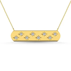 Diamond 1/8 Ct.Tw. Bar Necklace in 10K Yellow Gold