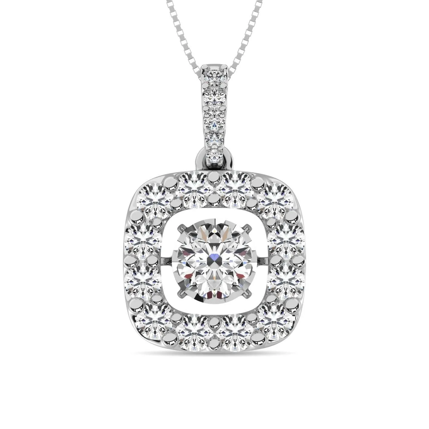 Diamond 2 Ct.Tw. Shimmering Pendant in 14K White Silver