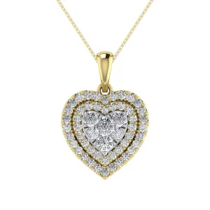 Diamond 3/4 Ct.Tw. Heart Pendant in 10K Yellow Gold