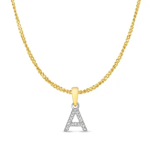 Diamond Initial Necklace | Solid 9 Carat Gold Charm | A to Z