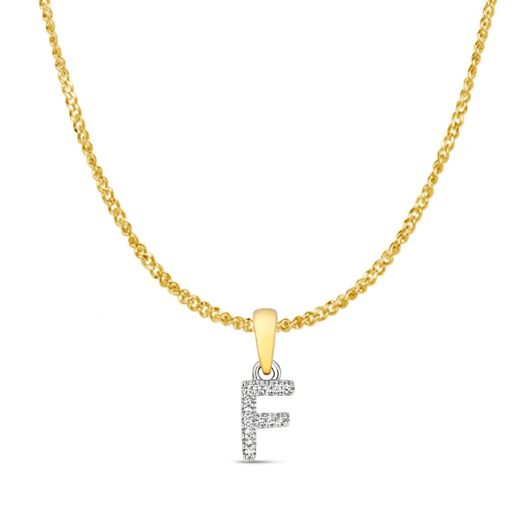 Diamond Initial Necklace | Solid 9 Carat Gold Charm | A to Z