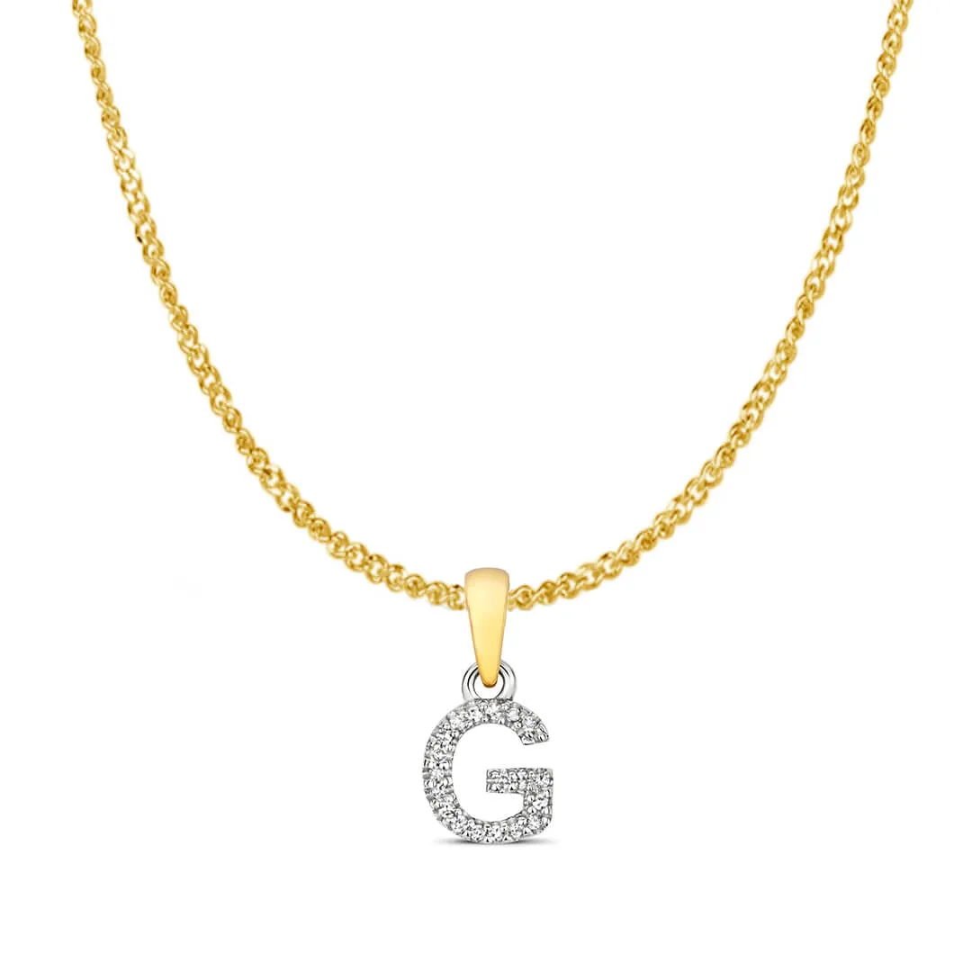 Diamond Initial Necklace | Solid 9 Carat Gold Charm | A to Z